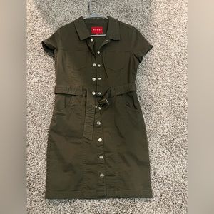 Fitted shirt dress with stretch